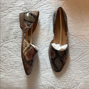 Madewell Marisa D’Orsay Flat in Snakeskin Leather